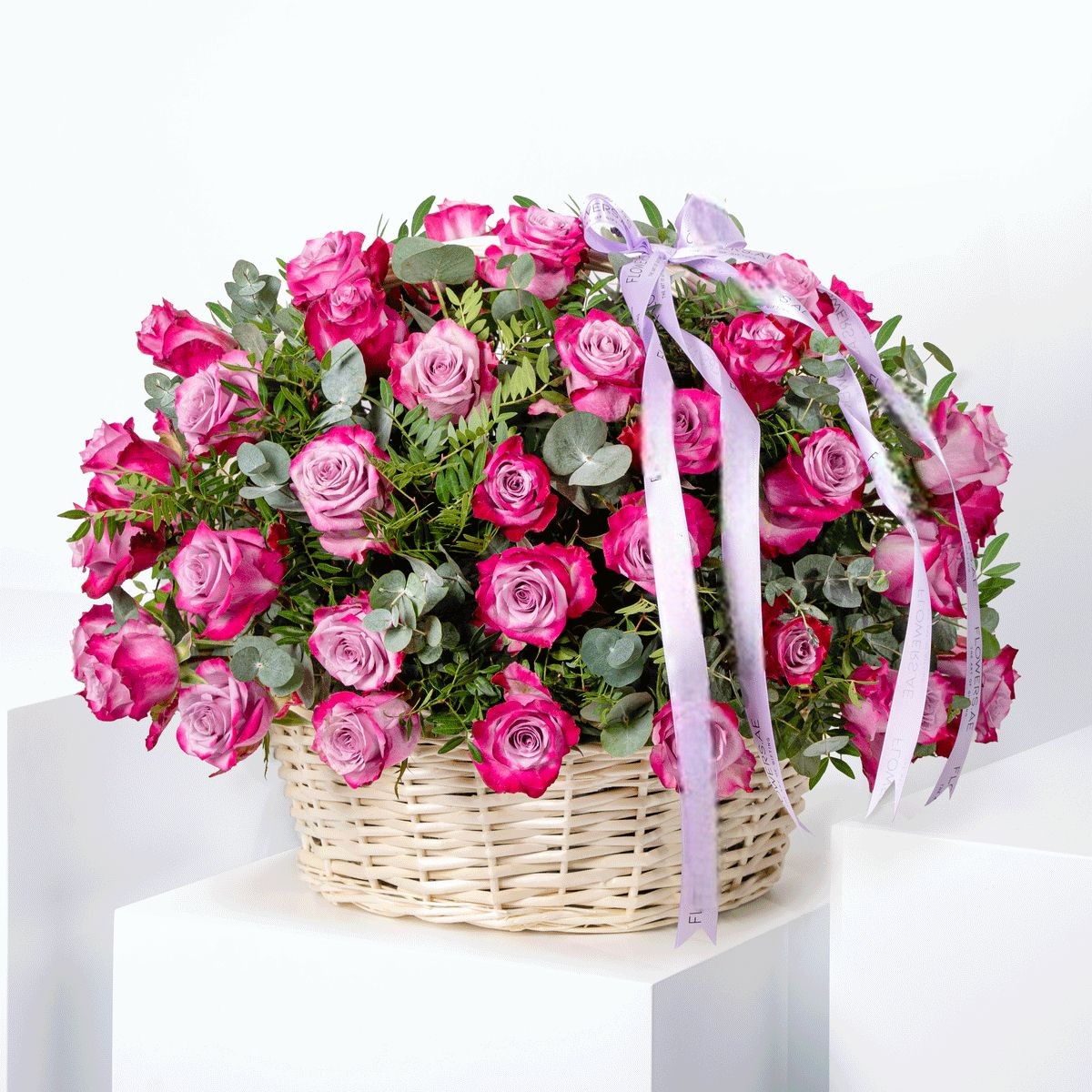 100 Purple Roses  Basket