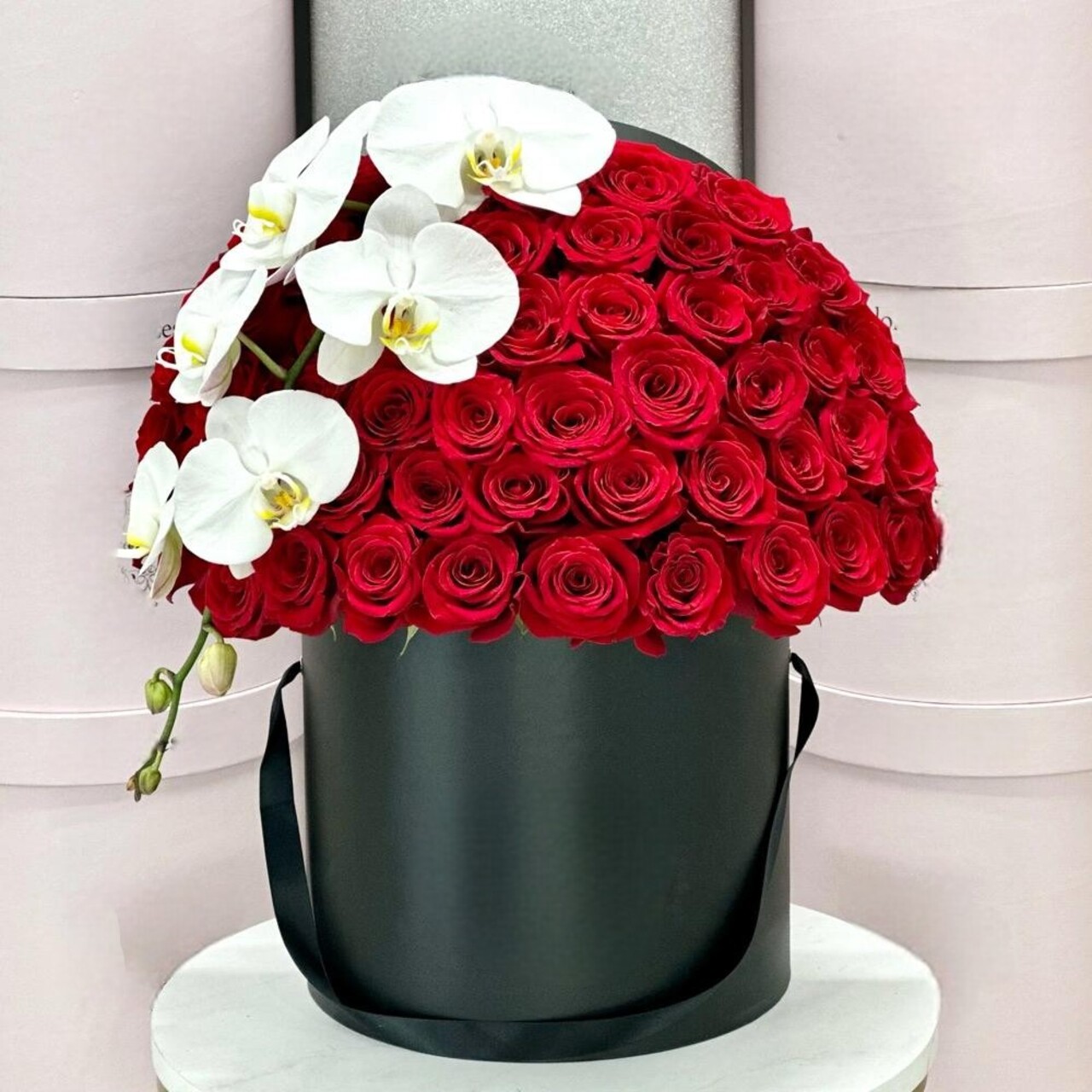 51 Red Roses with Orchid